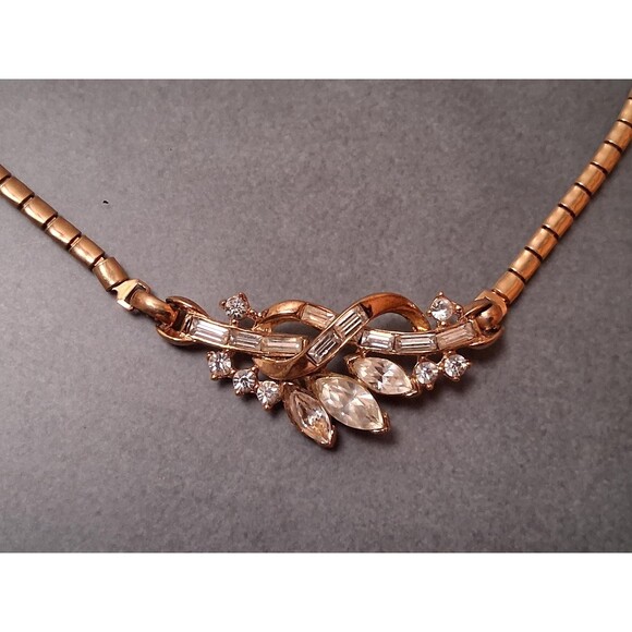 Alfred Philippe Trifari Rhinestone Necklace Pat Pend Vintage - Picture 4 of 6